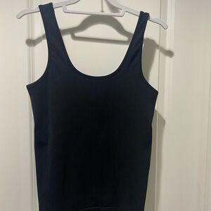 Athleta Black Ribbed Scoop neck Renew Tank